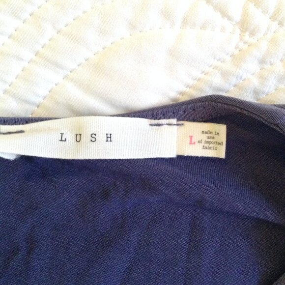 LUSH "L" Periwinkle Romper; Ruffled, Feminine, Versatile, Bohemian Chic, Comfort - Picture 3 of 5